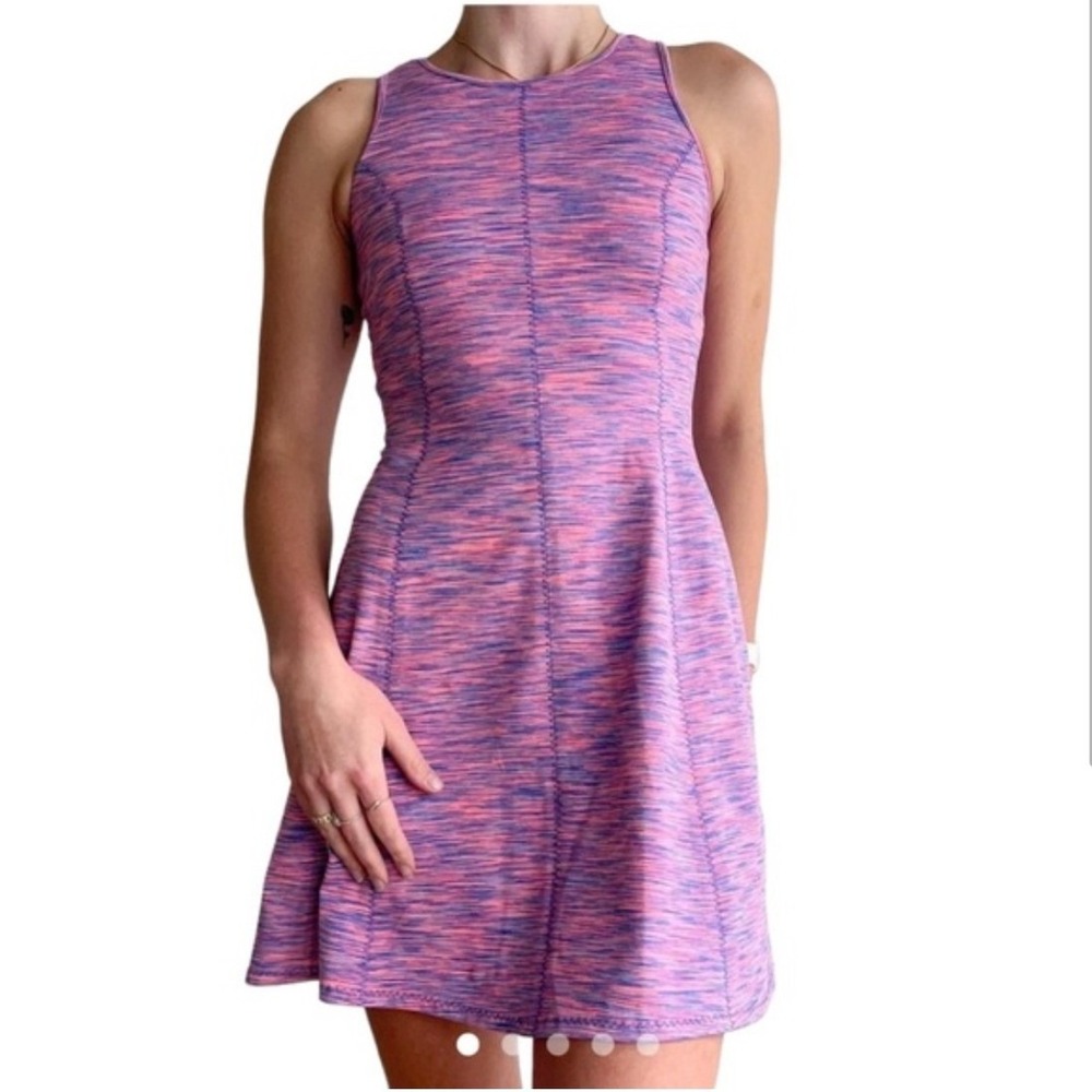 Lilly Pulitzer Athletic Pink Blue Space Dye Sleeveless Fit Flare Dress Small